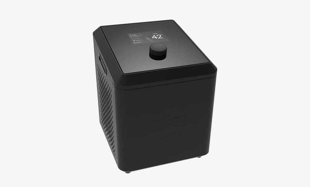 Ice Barrel Chiller water cooling unit in black, front view