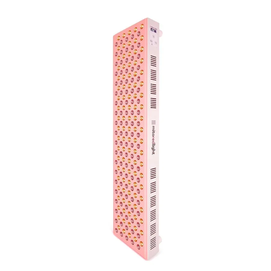 Mito MitoMAX 2.0 full-body red light panel, tall angled view with LEDs lit
