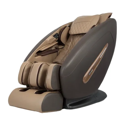 Titan Pro Commander massage chair in brown, front three-quarter view on a plain background